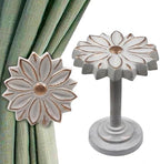 The Metal Magician Wall Mounted Floral Curtain Holdbacks by The+Metal+Magician
