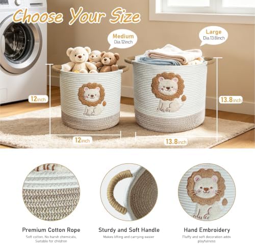 Toy Storage Basket, blanket basket, Cotton Rope Woven Laundry Hamper - Image 6