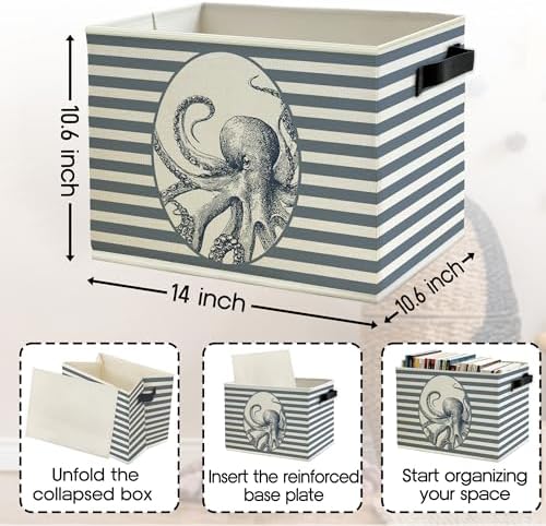 Coastal Beach Octopus Storage Bins Box - Image 6