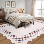 GarveeHome 4x6 Area Rug Small Washable Living Room Rug Scalloped Rug - Image 2
