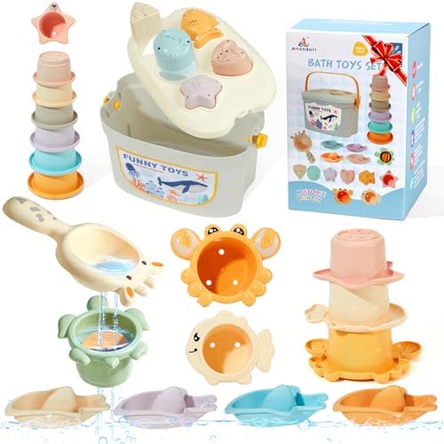 21-Piece Floating Bath Toys for Kids 1 Year and Up by AMCHSURI