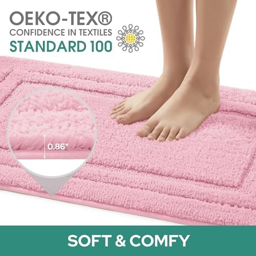 HOMEIDEAS Bathroom Rugs Sets 2 Piece, Super Soft and Absorbent Non Slip - Image 2