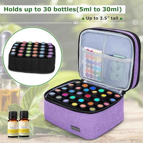 LUXJA Double-Layer Essential Oil Carrying Case Holds 30 Bottles - Image 3