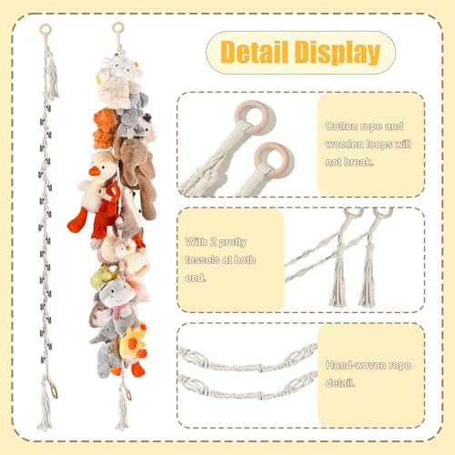 CERETIA 80" Stuffed Animal Organizer Chain, LED Light - Image 6