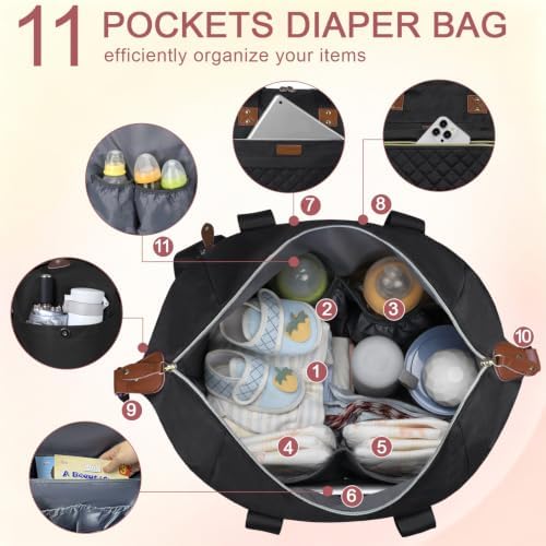 Pritent Diaper Bag Tote Waterproof Maternity Baby Bags - Image 4