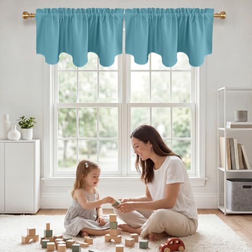 NICETOWN Teal Blue Blackout Window Curtain Valance by NICETOWN
