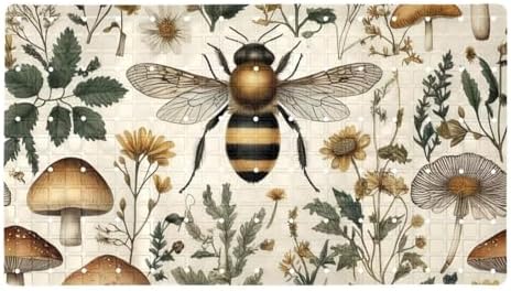 Shower Mat Non Slip, Bee Mushroom Floral Anti Slip Bath Mat by Anna+Cowper