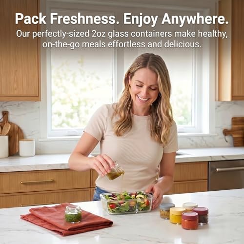 EONJOE 2oz Glass Dressing Containers - Image 4