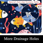 Bathtub Mat Non Slip 26.8x15.1 Inch, Underwater Fish Pattern Shower Mat - Image 2