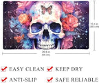 Shower Mat Non Slip 26.8 x 15.1 Inches, Galaxy Skull Florals Bathtub Mat Shower - Image 4