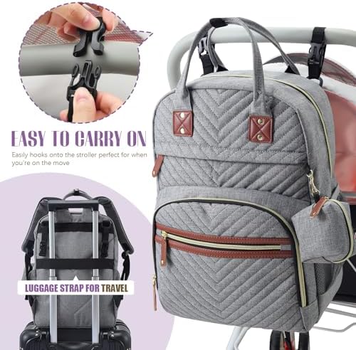 Tuwubi Diaper Bag Backpack, Baby Essentials Travel Tote Bag - Image 5