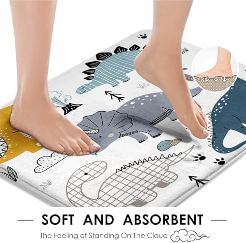Britimes Bathroom Sets with Shower Curtain and Rugs Set of 4 Dinosaur - Image 4