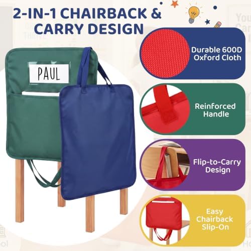 24 Pcs 2 in 1 Chair Pockets for Classroom - Image 2