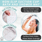 ENKOSI Non-Slip Bath Mat and Shower Mat 40x16 Extra Long, Marble Gray - Image 3