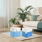 6 Pack 11x11 Inch Blue Cube Storage Bins Fabric Square Cube Baskets Handle - Image 6