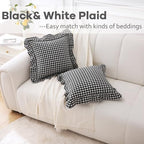2 Pack Black White Gingham Ruffle Throw Pillow Covers 18''x18'' - Image 2