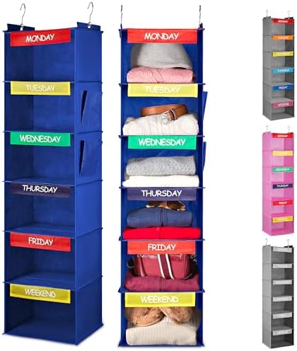 Kids Hanging Closet Organizer 6-Shelf by Handy+Laundry