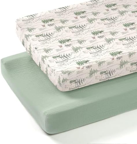 lulumoon Muslin Changing Pad Cover: 32x16 Fit Standard Rectangle Pad by Lulumoon