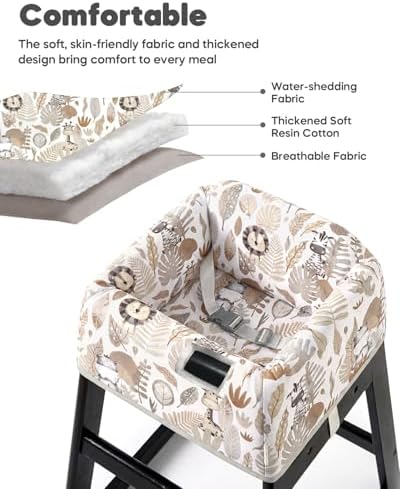 Mamatepe Baby High Chair Cover, Restaurant Seat Liner | Brown - Image 6