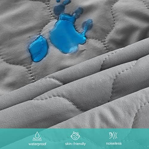 Pack and Play Sheets Fitted Quilted Waterproof Protector, 2 Pack Pad Covers - Image 3