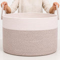 OrganiHaus Round Toy Basket & Blanket Basket, Cotton Rope 20x13" by OrganiHaus