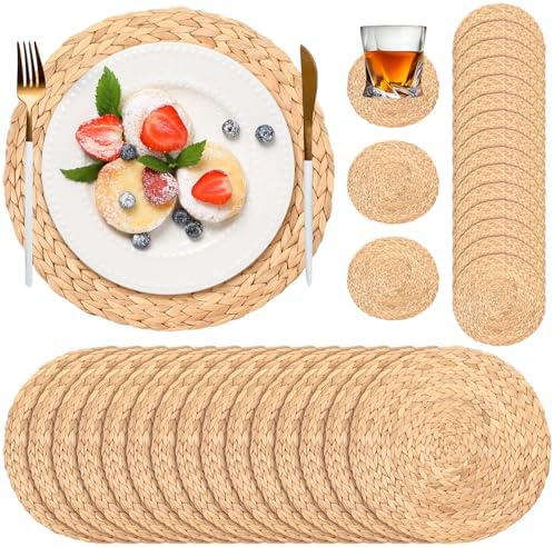 Geosar 200 Pcs Light Brown Woven Disposable Paper Placemats Set 14 Inch by Geosar