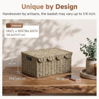 StorageWorks Scalloped Edge Wicker Basket, Seagrass Storage Baskets - Image 2