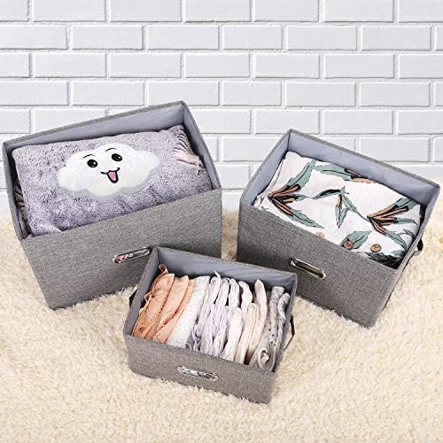 Large Linen Fabric Foldable Storage Bins - Image 4