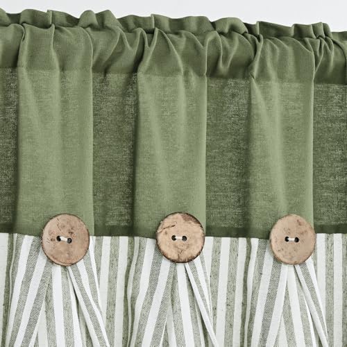ASPMIZ Farmhouse Cotton Linen Swag Valances - Image 4