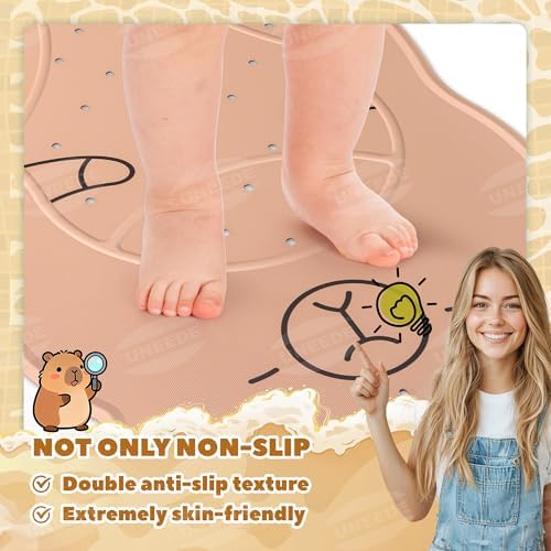 UNEEDE Kids Bathtub Mat Non Slip, Soft Rubber Shower Mat - Image 4