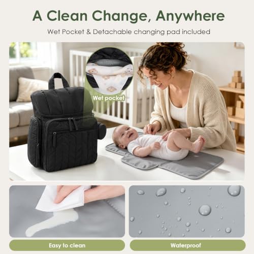 TOPEAST Diaper Bag Backpack, Large Travel Baby Bag - Image 5