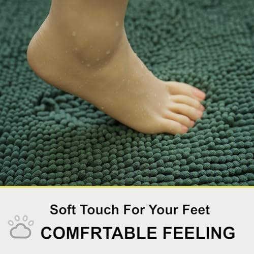 BOANKODU Bathroom Rugs 47x17, Extra Soft Absorbent Chenille Bath Rugs, PVC - Image 3