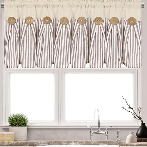 ASPMIZ Farmhouse Valances for Windows, Boho Kitchen Valances Curtains - Image 6