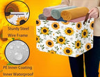 Sunflower Empty Gift Storage Basket Collapsible Canvas Baby Toy Bin Decor - Image 3