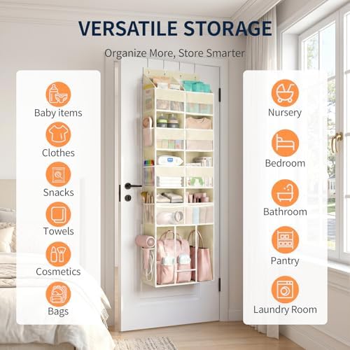 Yecaye Over the Door Organizer 5-Shelf, Behind the Door Storage 80lbs Capacity - Image 6