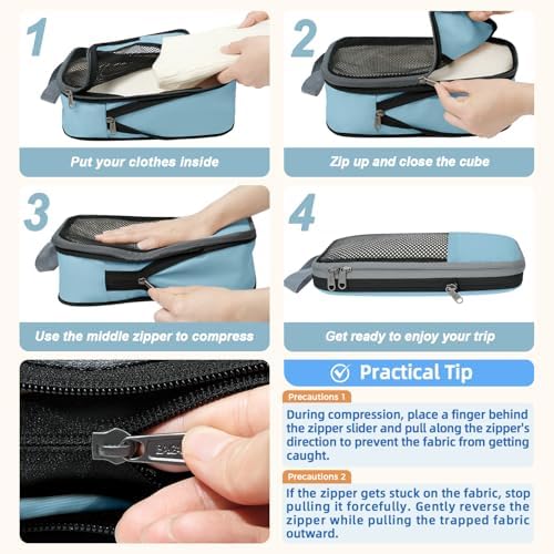 BAGAIL 4 Set/6 Set/8 Set Compression Packing Cubes Travel Accessories - Image 3