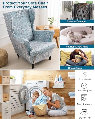 CRFATOP Wingback Chair Covers Stretch Armchair Slipcovers - Image 4