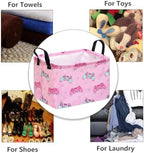 MAIZMZ Girls Storage Basket, Waterproof Lining, Leather Handles, Collapsible - Image 7