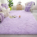 Amdrebio Light Purple Lavender Fluffy Area Rug 4x6 by Amdrebio