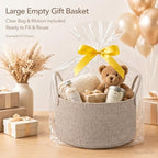 Big Gift Basket Empty Kit, Large Woven Rope Storage Basket - Image 3