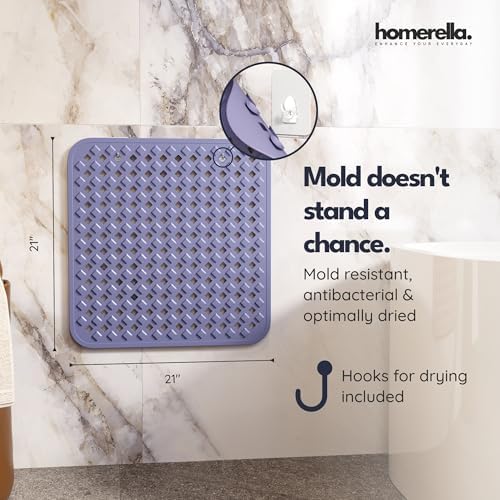 homerella Square Shower Mat Non Slip Anti Mold 21x21 Anti Slip Shower Mat - Image 3