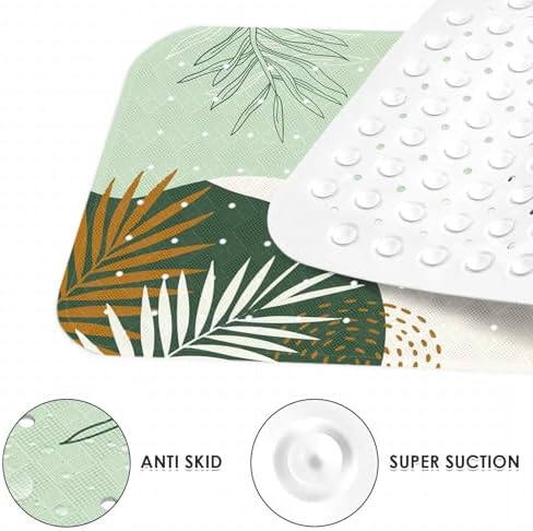 Bathtub Shower Mat 40X16 Inch, for Toddler, Boho Leaves - Image 3