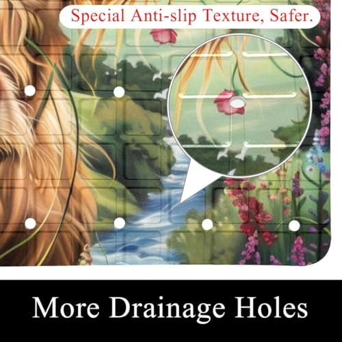 Bath Tub Shower Mat, Washable Bathtub Floor Mats, Suction Cups and Drain Holes - Image 2