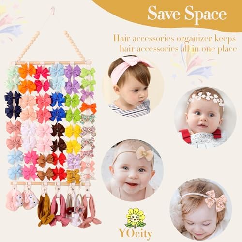 YOcity Bow Organizer for Girls Hair Bows Baby Headband Holder - Image 5