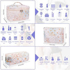 Gosect Makeup Bag Set, Quilted Makeup Bags, Large Floral Cosmetic Bag - Image 2