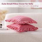 2 Pack Red Gingham Lumbar Throw Pillow Shams 12''x20'' - Image 3