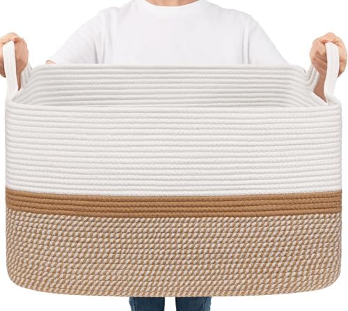 Goodpick Large Woven Rope Blanket Basket by Goodpick