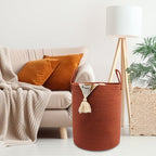 Woven Cotton Rope Laundry Basket - Image 5