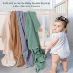 Muslin Swaddle Blankets for Newborn, 2 Pack Breathable Soft Receiving Blanket - Image 2