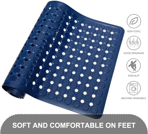 TEESHLY Bath Mat for Tub & Shower, Non Slip Soft Bathmat - Image 4